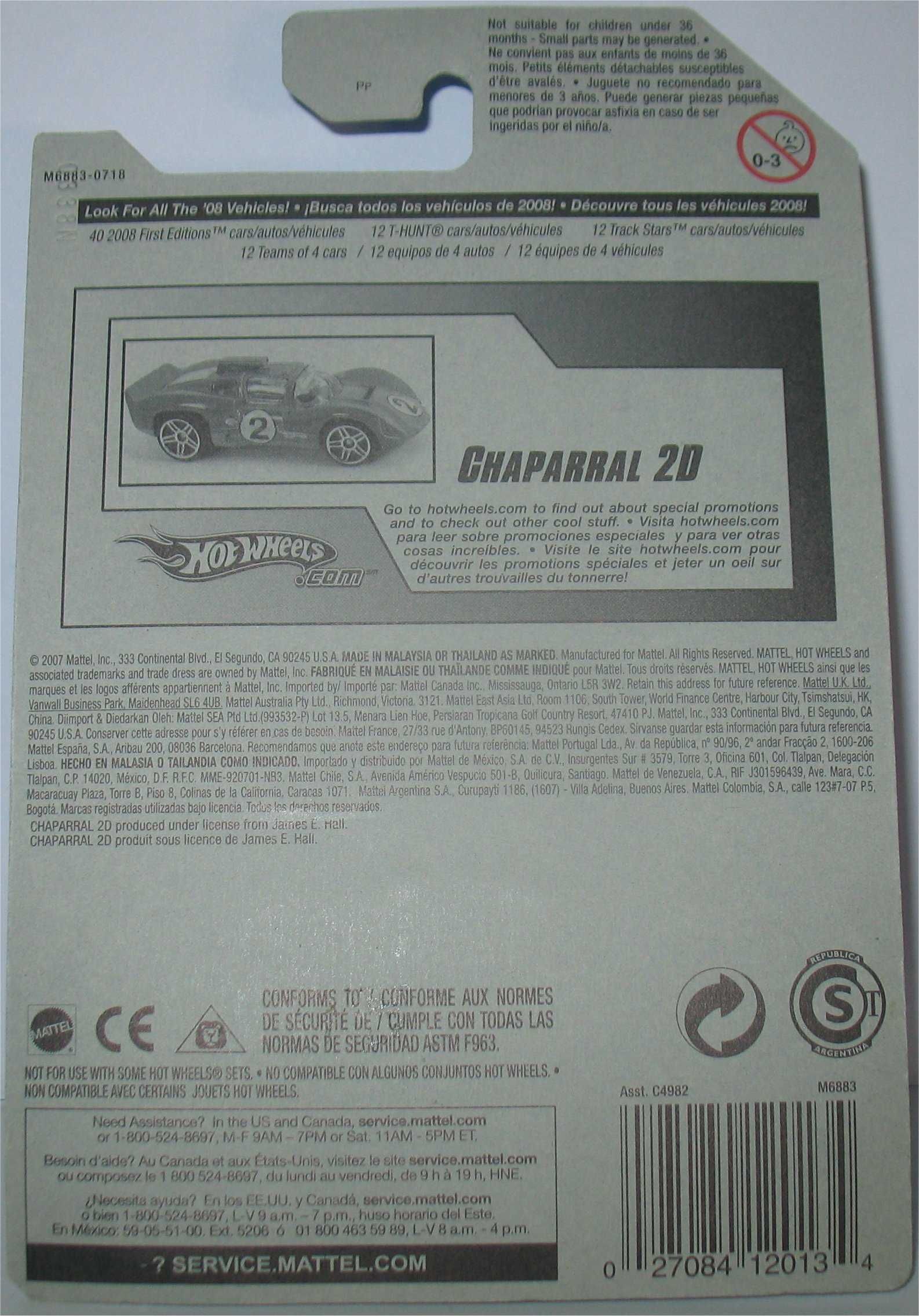 Hot Wheels - Chaparral 2D (40 Anos - 2008)