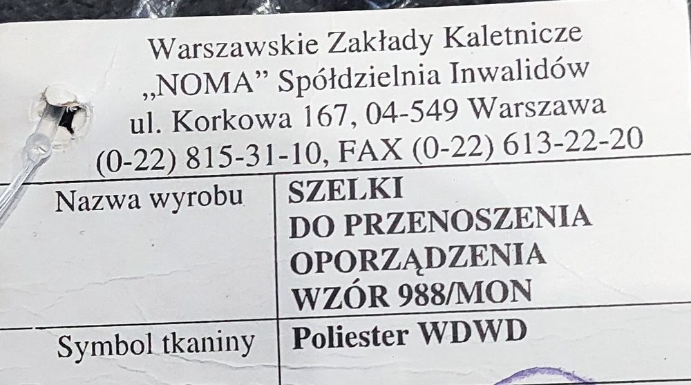 Nowe szelki do przenoszenia oporządzenia wz. 988/MON