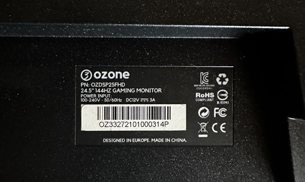 Monitor Gaming Ozone - 24,5" & 144Hz