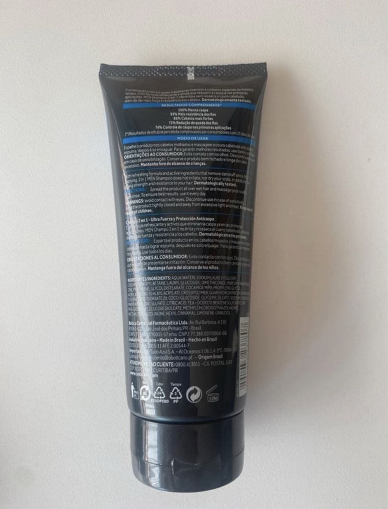 Boticário Shampoo ultra força e anti caspa