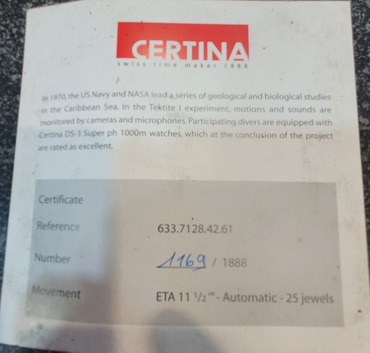 Relogio certina automatico