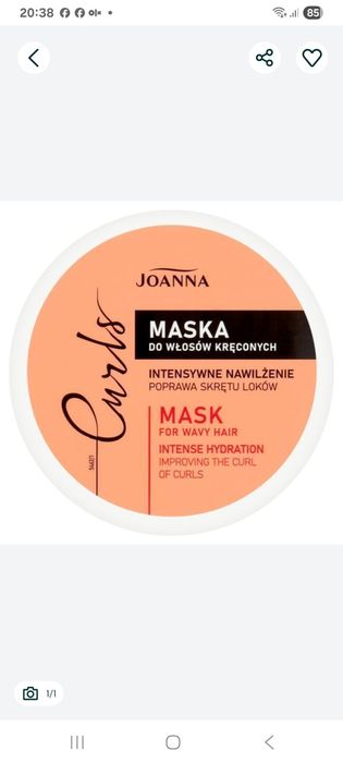 Maska do włosów kręconych Joanna Curls + Gratis odżywka