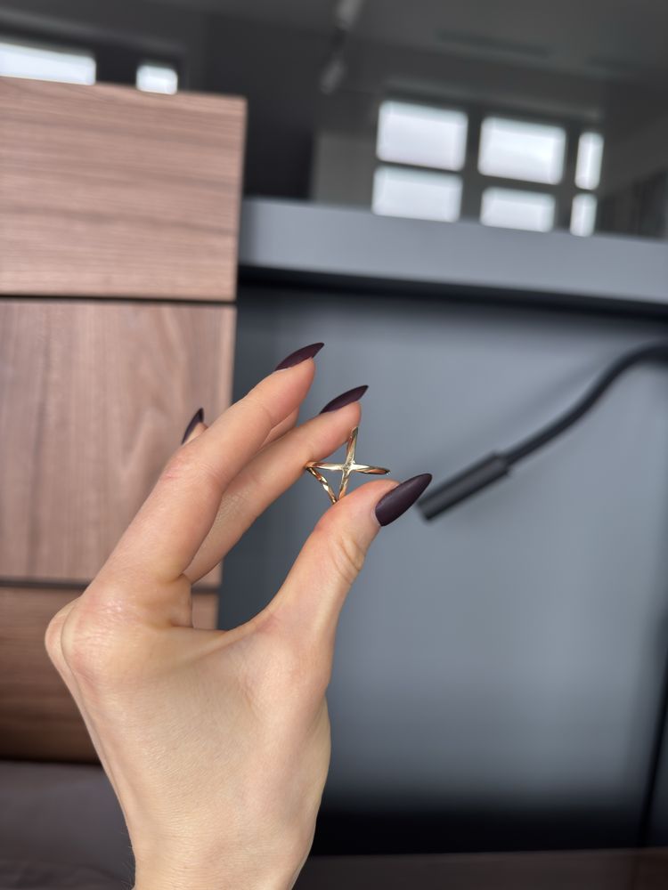 Кольцо золотое на фалангу, с фианитами, Sova Jewels
