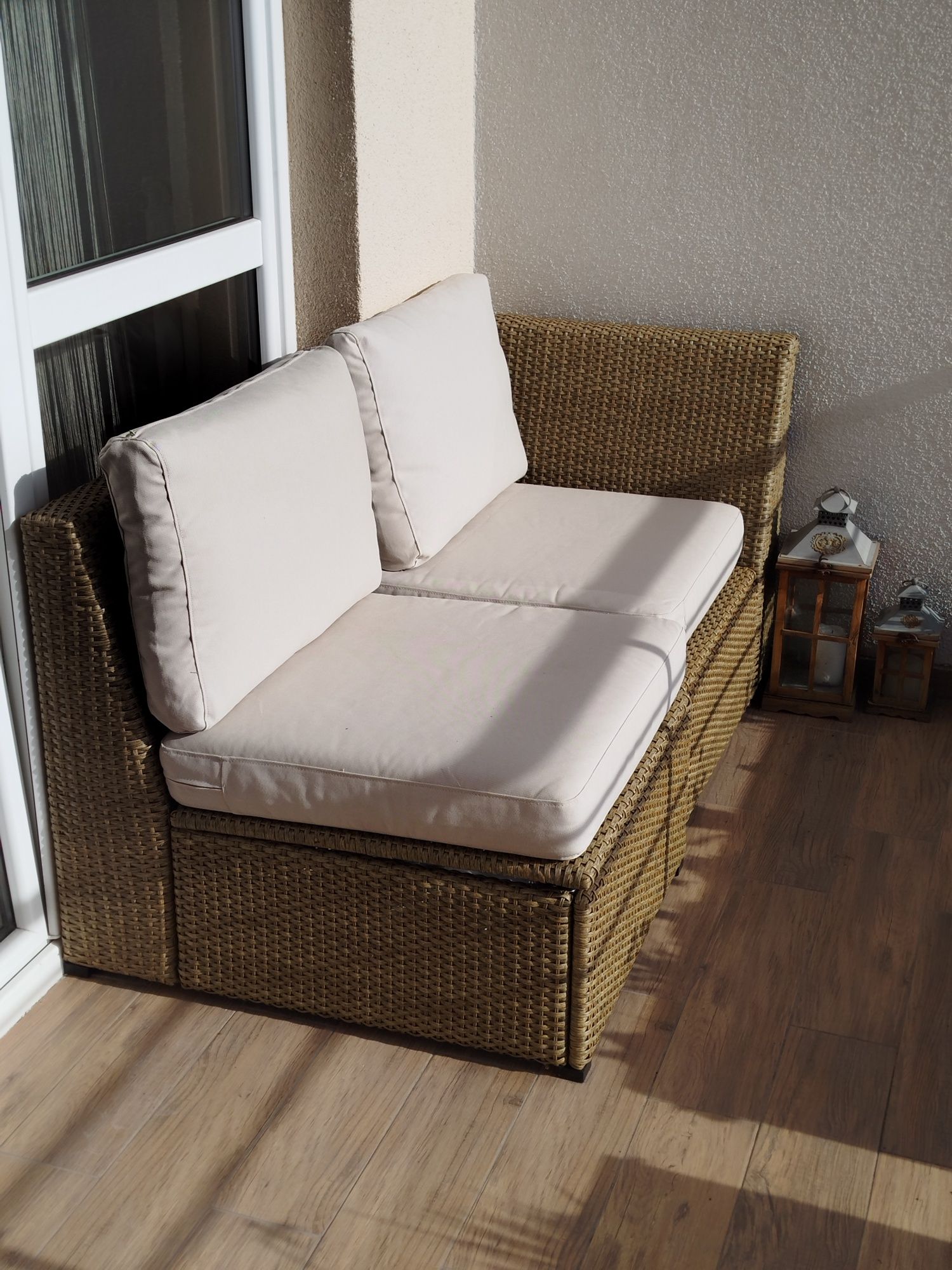 Fotele sofa narożnik Ikea Solleron z pojemnikiem, poduszkami wodoodpor