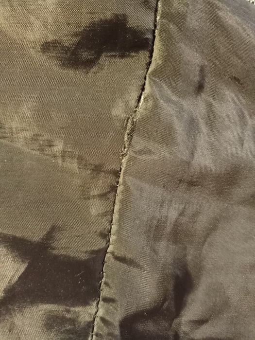 Spódniczka spódnica M S szara w wzory kwiaty liście z czarną koronką