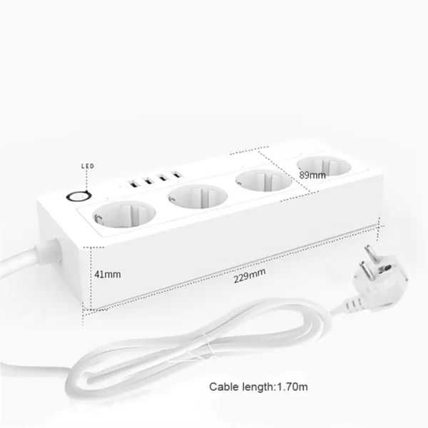 Extenção Inteligente WIFI 16Amp c/ Controlo de Consumo