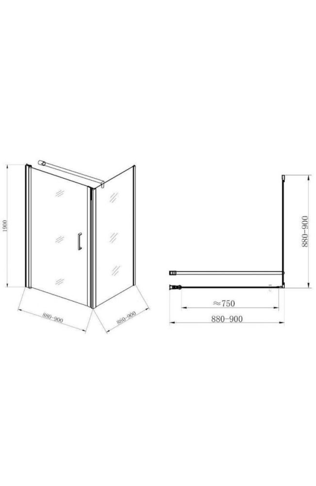 Kabina prysznicowa Atena 90x90x190 czyste-chrom