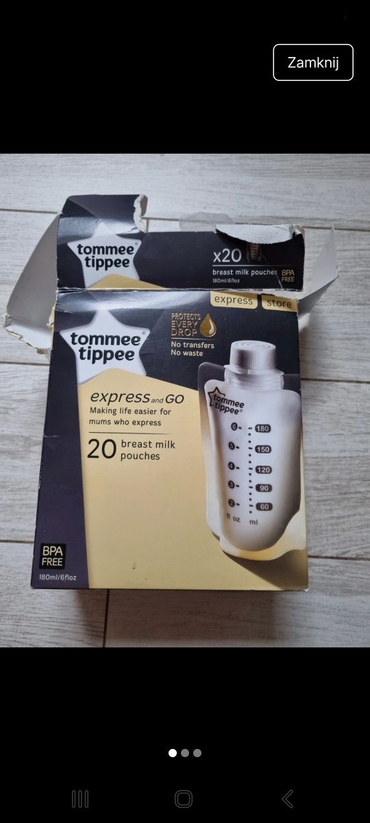 Nowe woreczki na pokarm tommee tippee