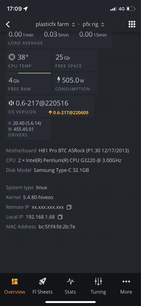 Mining rig - 4x480 8gb e 2x580 8gb