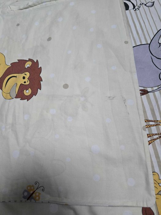 Pościel dziecięca niemowlęce 100x135 lew żyrafa słoń zebra beżowa