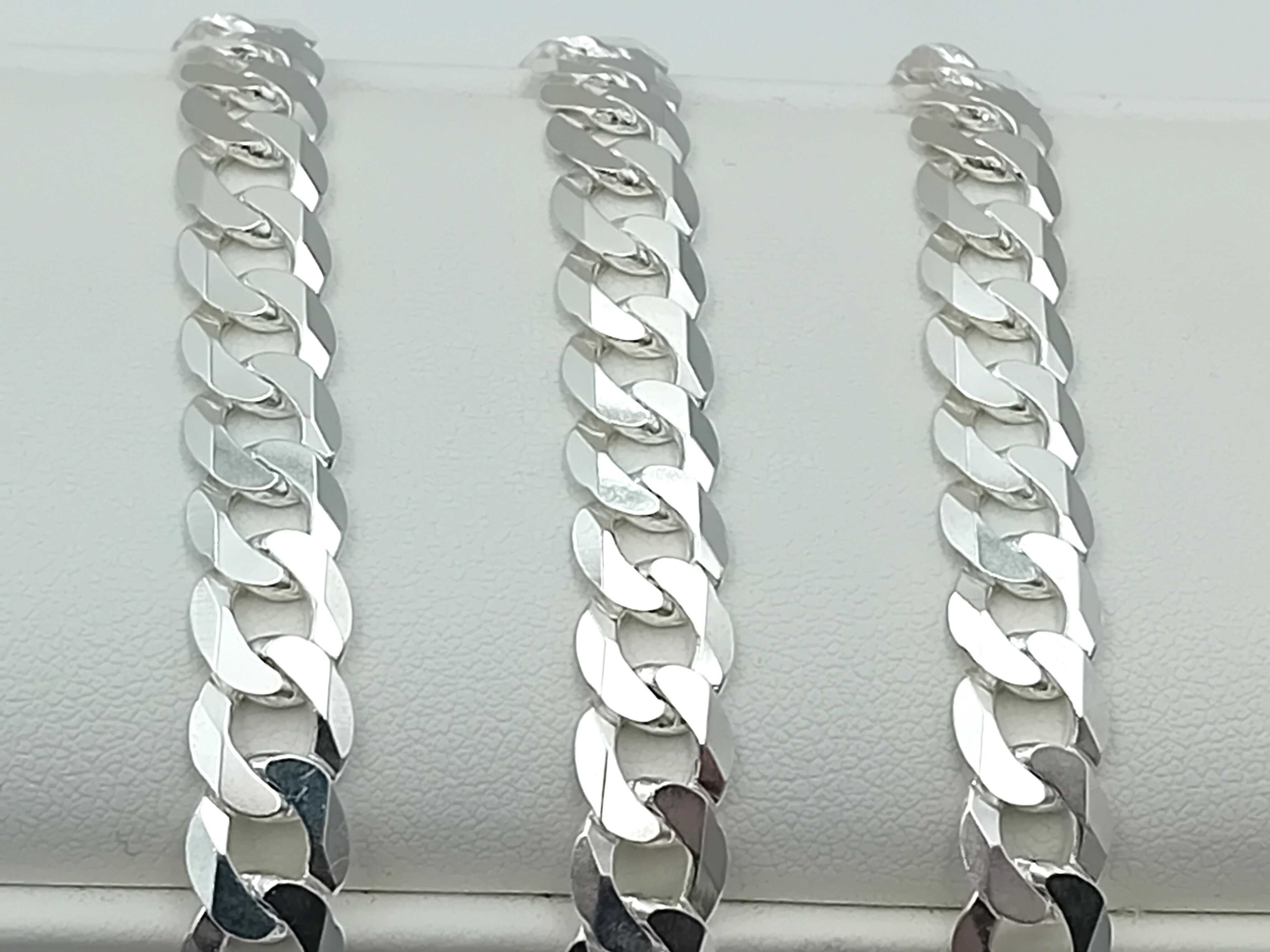 Srebrny ŁAŃCUSZEK Okazała PANCERKA próba 925 NOWY 50 cm/ Fajne Okazje