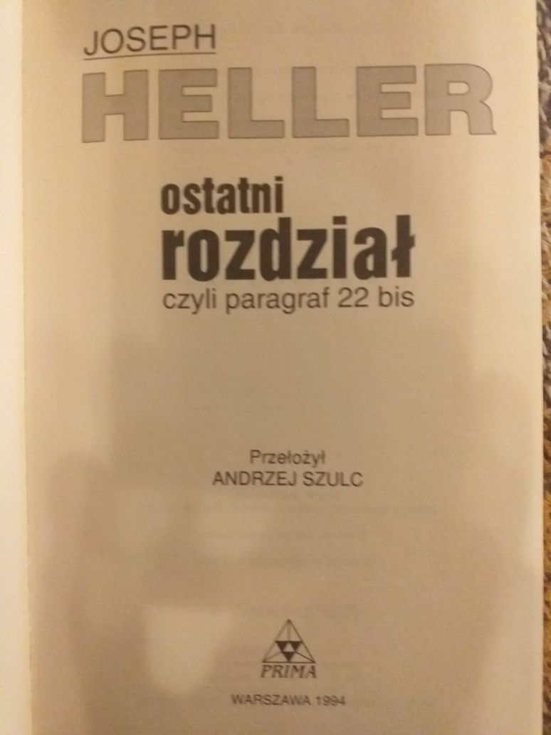 Joseph Heller Ostatni rozdział, czyli Paragraf 22 bis Prima 1994