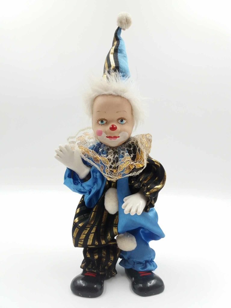 Ciekawa porcelanowa figurka clowna klaun klown PRL