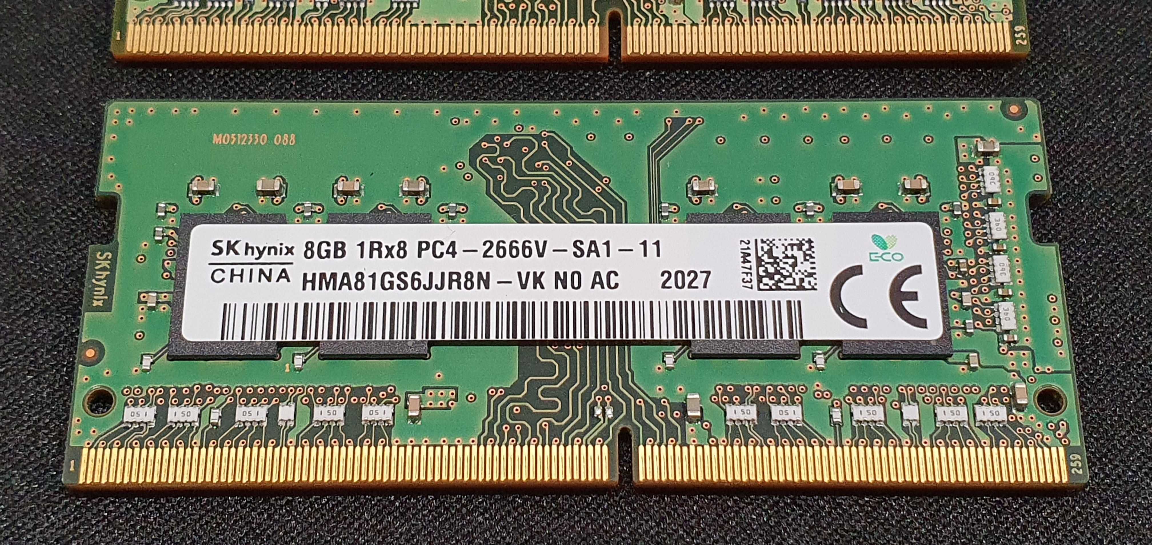 Pamięci RAM DDR4 2 x 8 GB 1Rx8 PC4 - 2666V - SA1 - 11 /// Sprawne 100%