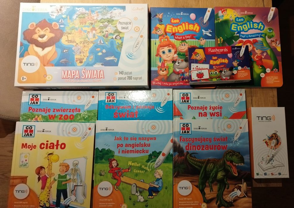 Ting mówiący długopis zestaw 8 książek gra karty