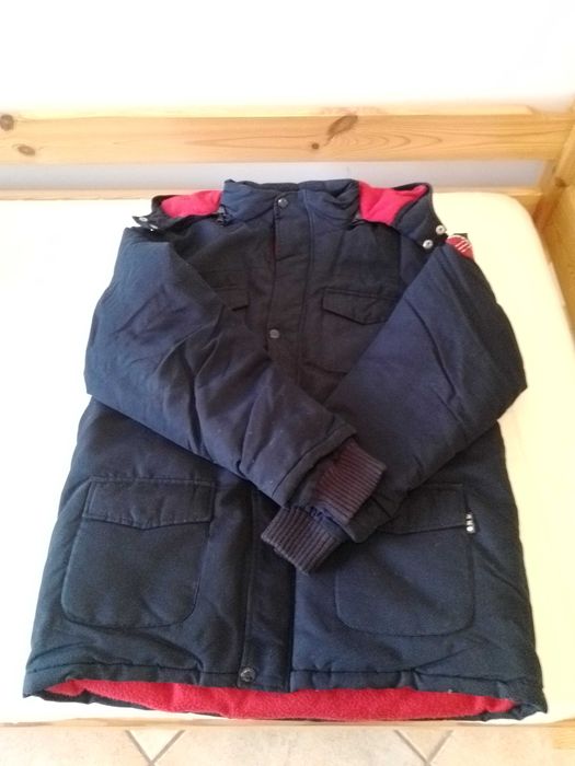 Parka em Azul Escuro com capuz de criança 12 anos