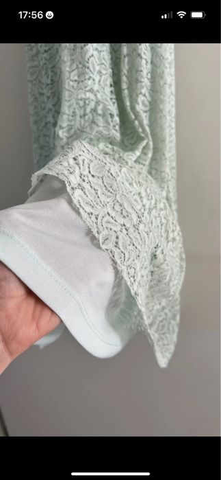 Vestido de verão com renda da H&M, tamanho S (mais para S/M)