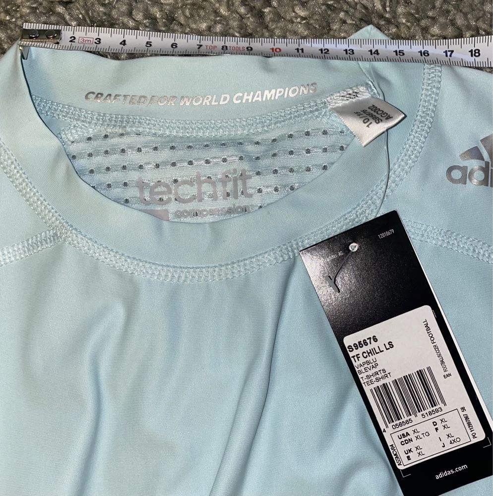 Футболка (Термобелье) Adidas TECHFIT Chill LS art. S95676 Голубая XL