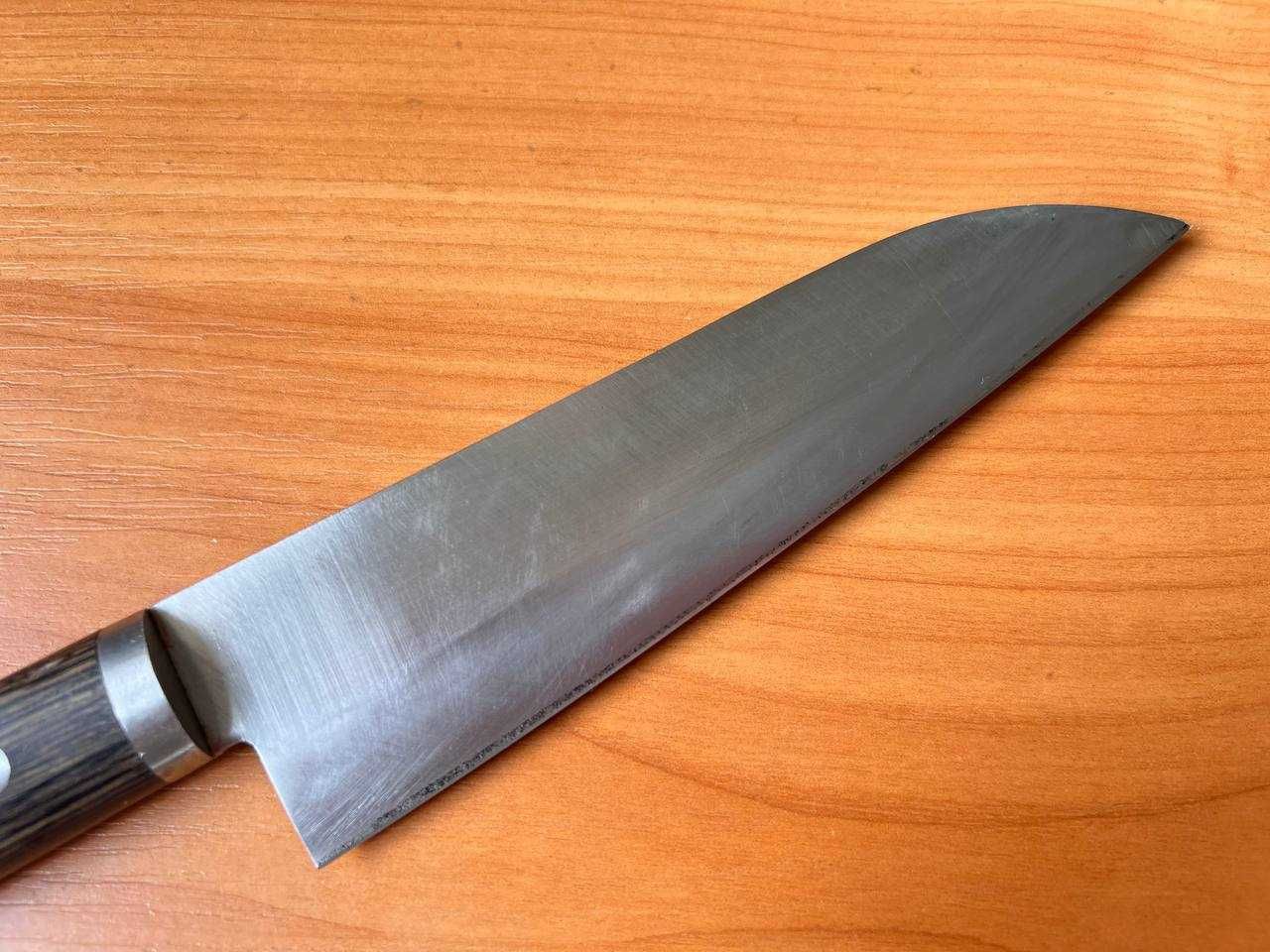 Винтажный кухонный японский нож Сантоку Takumí Sawa варикоми