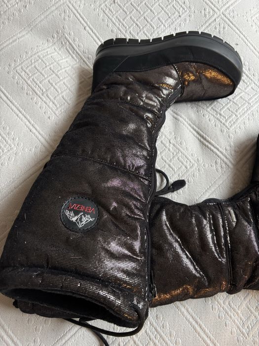Venezia zimowe długie buty błyszczące 37
