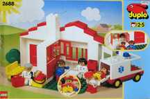 Lego Duplo Szpital karetka dom 2688 Unikat 1994 r