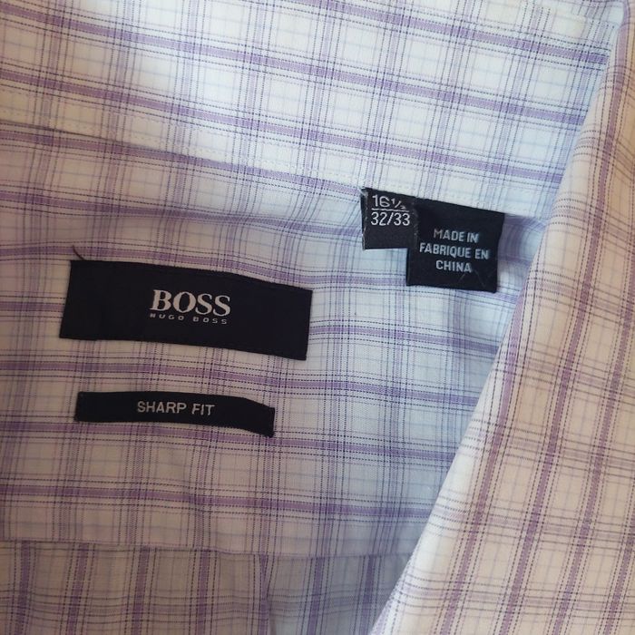 Koszula męska bawełniana w kratę Hugo Boss z USA, nowa L