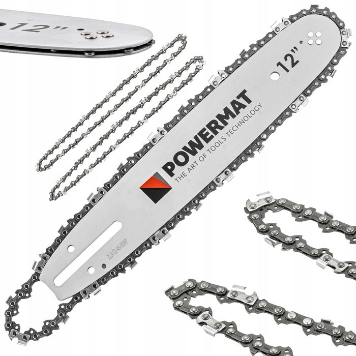 Prowadnica do piły 30cm 12" + 2xłańcuch 3/8" akumulatorowej spalinowej