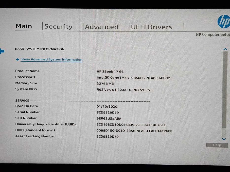 Ноутбук HP ZBook 17 G6 FHD 512/32GB I7 9850H Nvidia T1000 4GB