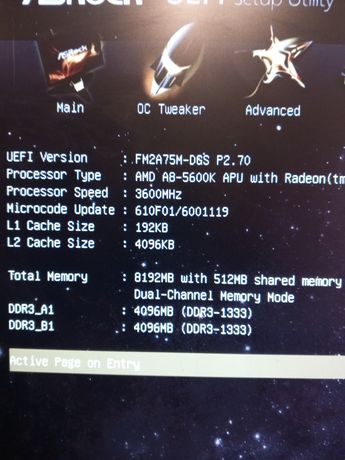 AMD A8-5600K 3.60GHz i RAM Asrock FM2A75M