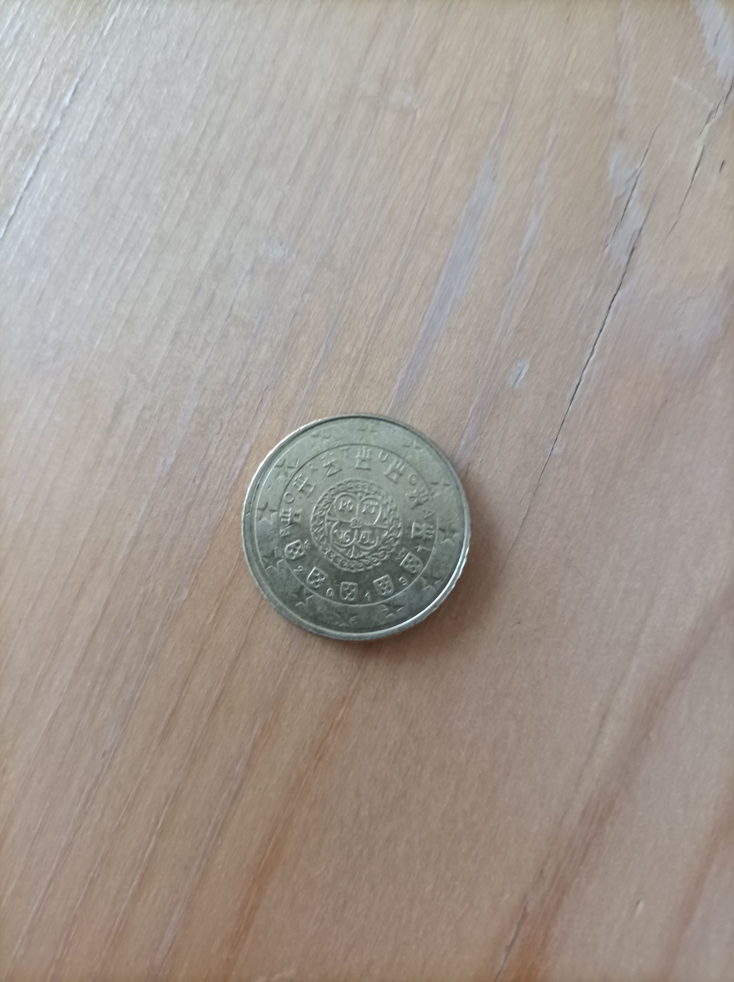 Moeda euro 50 cêntimos com defeito