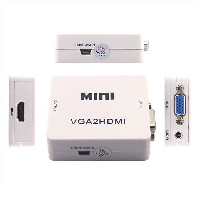 Conversor VGA para HDMI com Som, TV HDTV Portatil NOVO