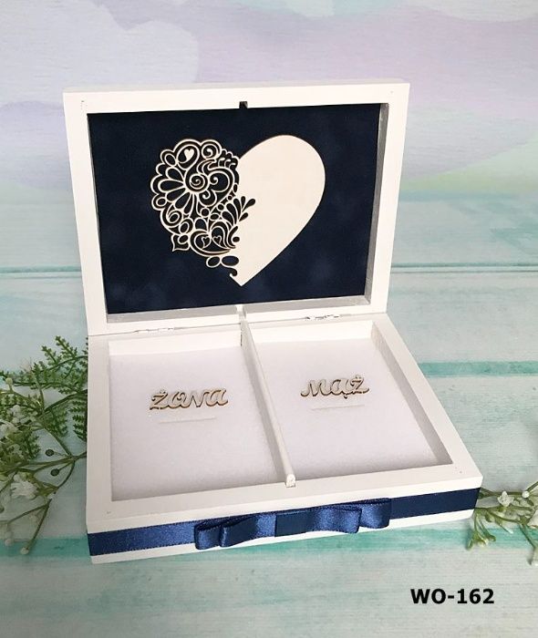 Zestaw pudełko na obrączki, koperty, księga gości grafika U114-116