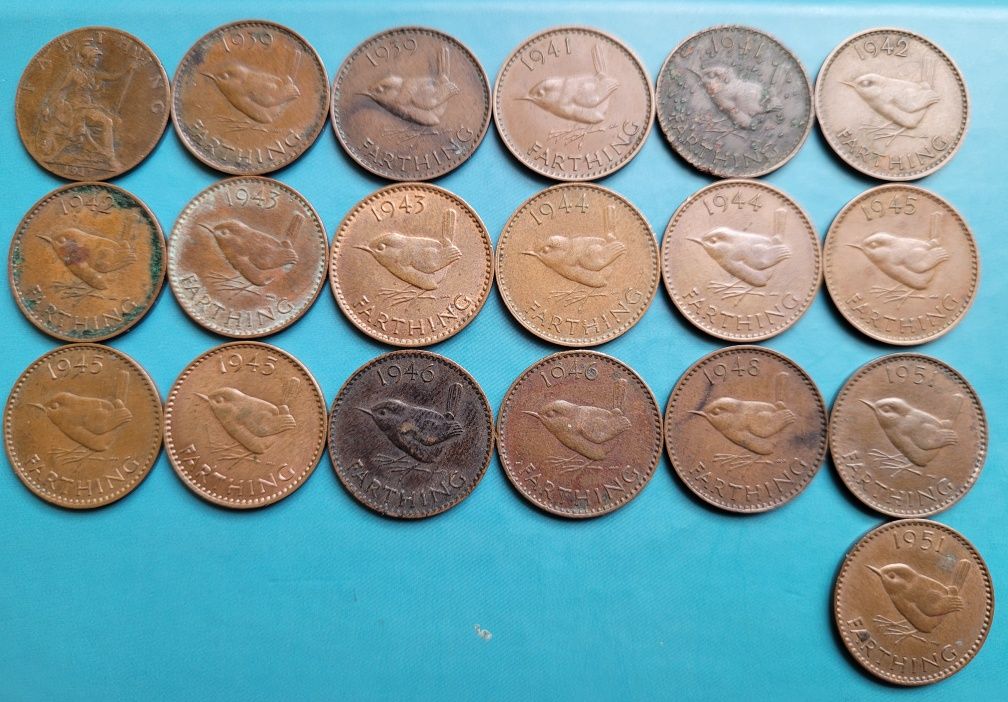 Zestaw monet Farthing - Wielka Brytania. (F1)