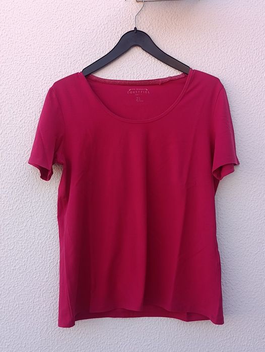 Top Cortefiel cor cereja