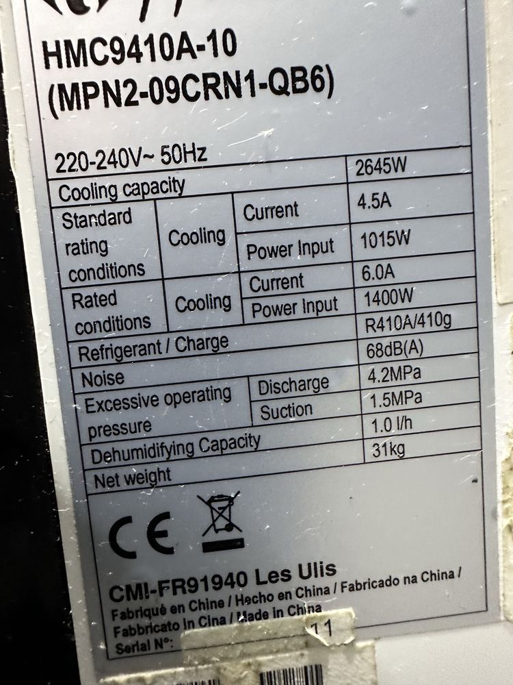Klimatyzator przenośny 2650w