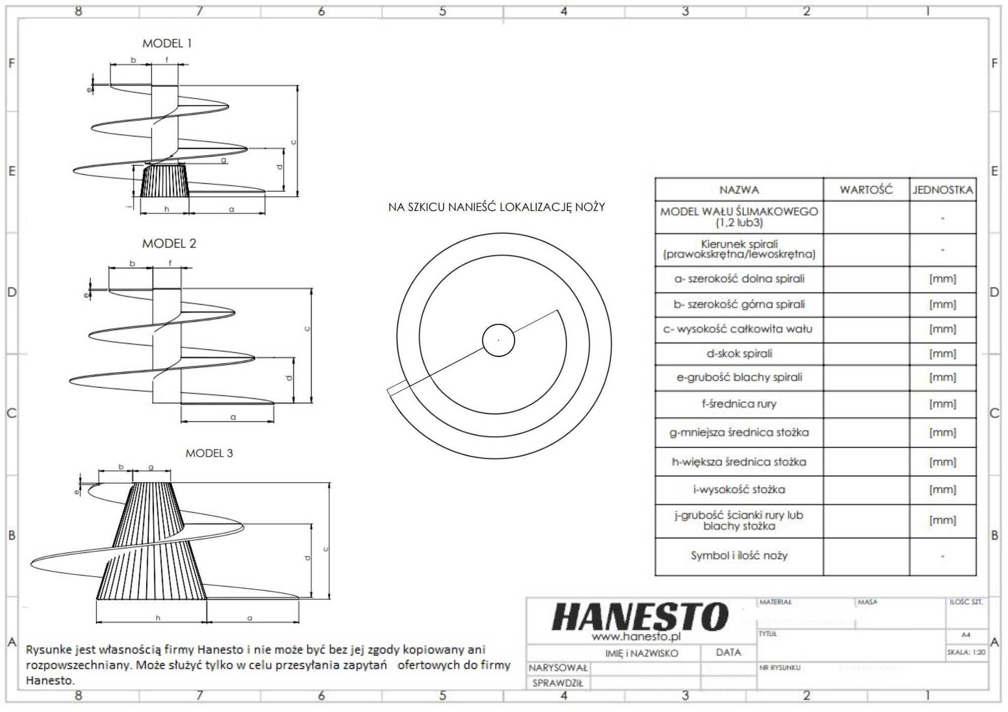 Ślimak pionowy paszowóz noże naprawa RMH Falke  Bvl Metal tech Sano