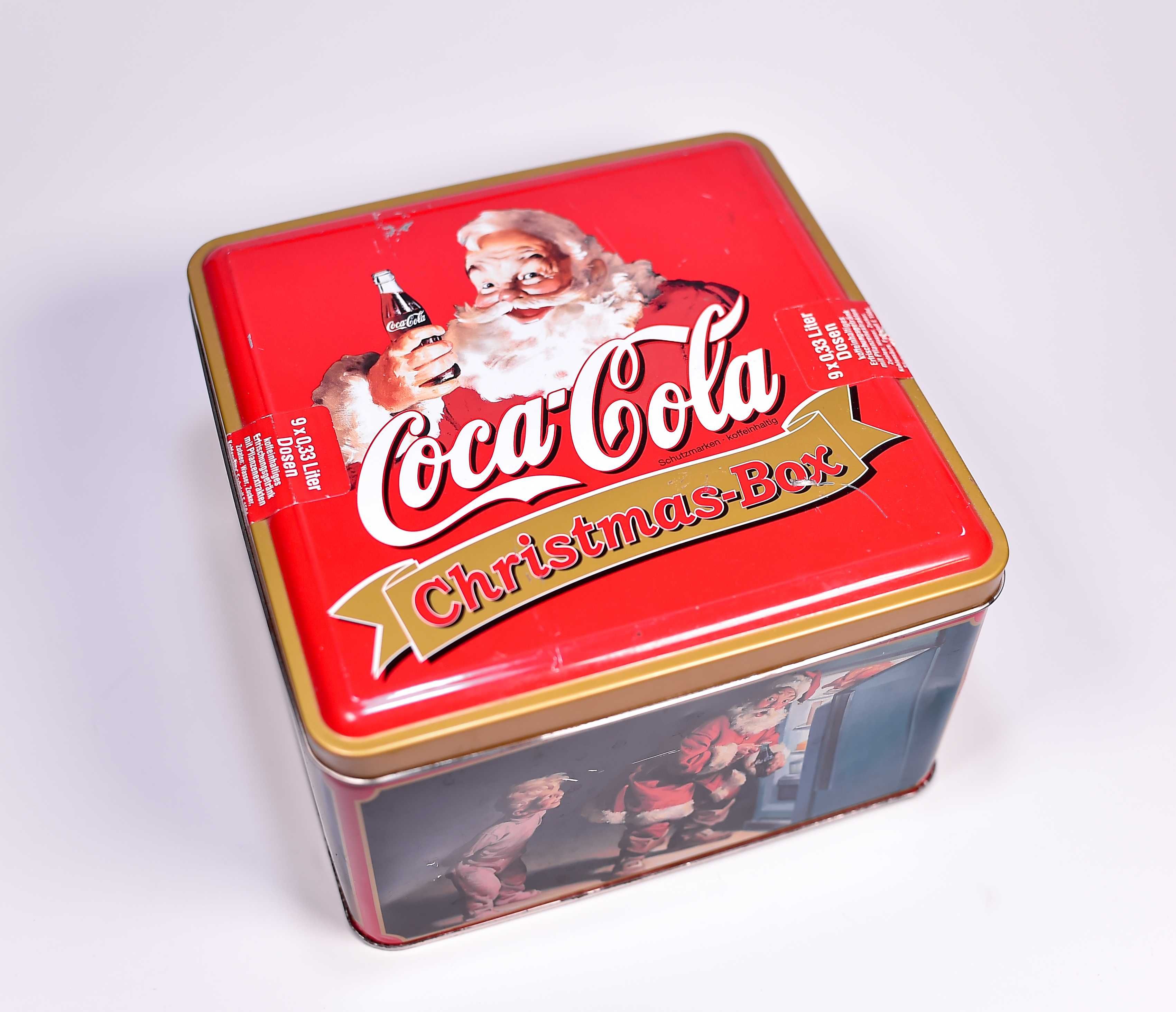 Pudełko Metalowe - Coca Cola Świąteczne Mikołaj 20x20x12