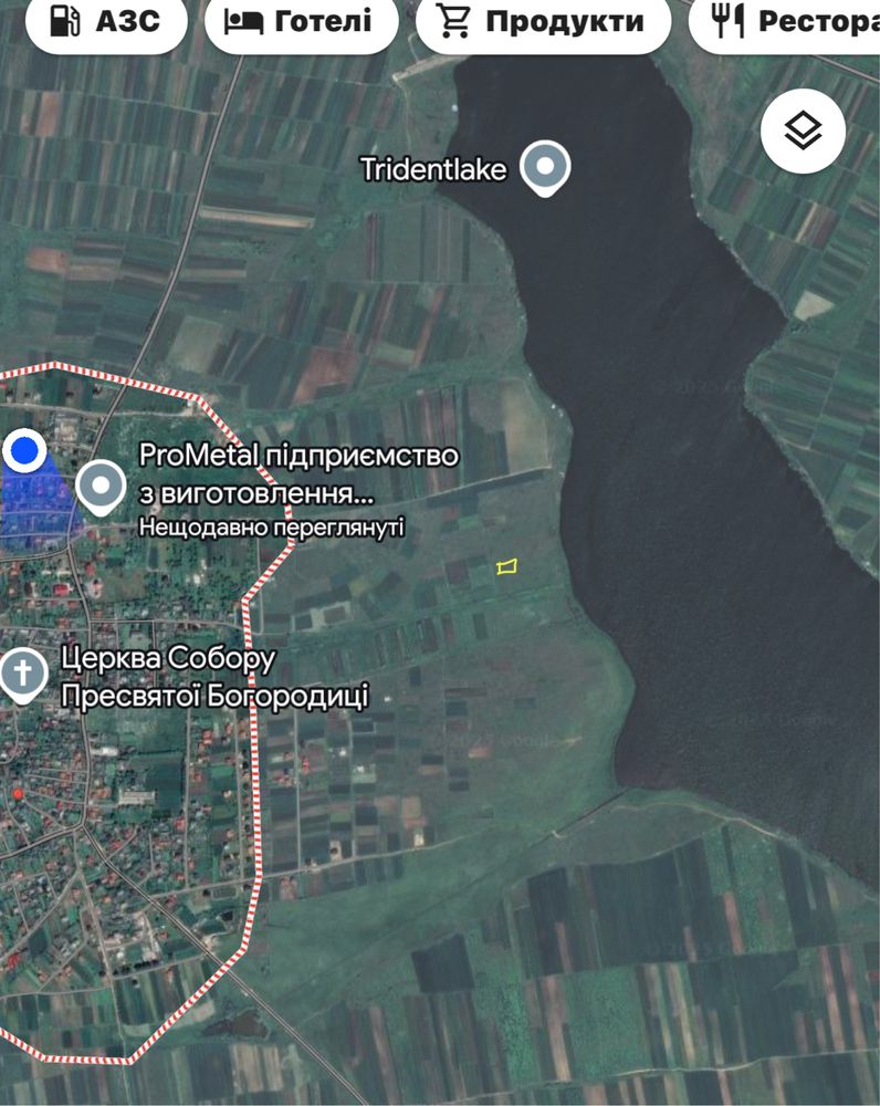 Земельна ділянка біля озера с. Прилбичі