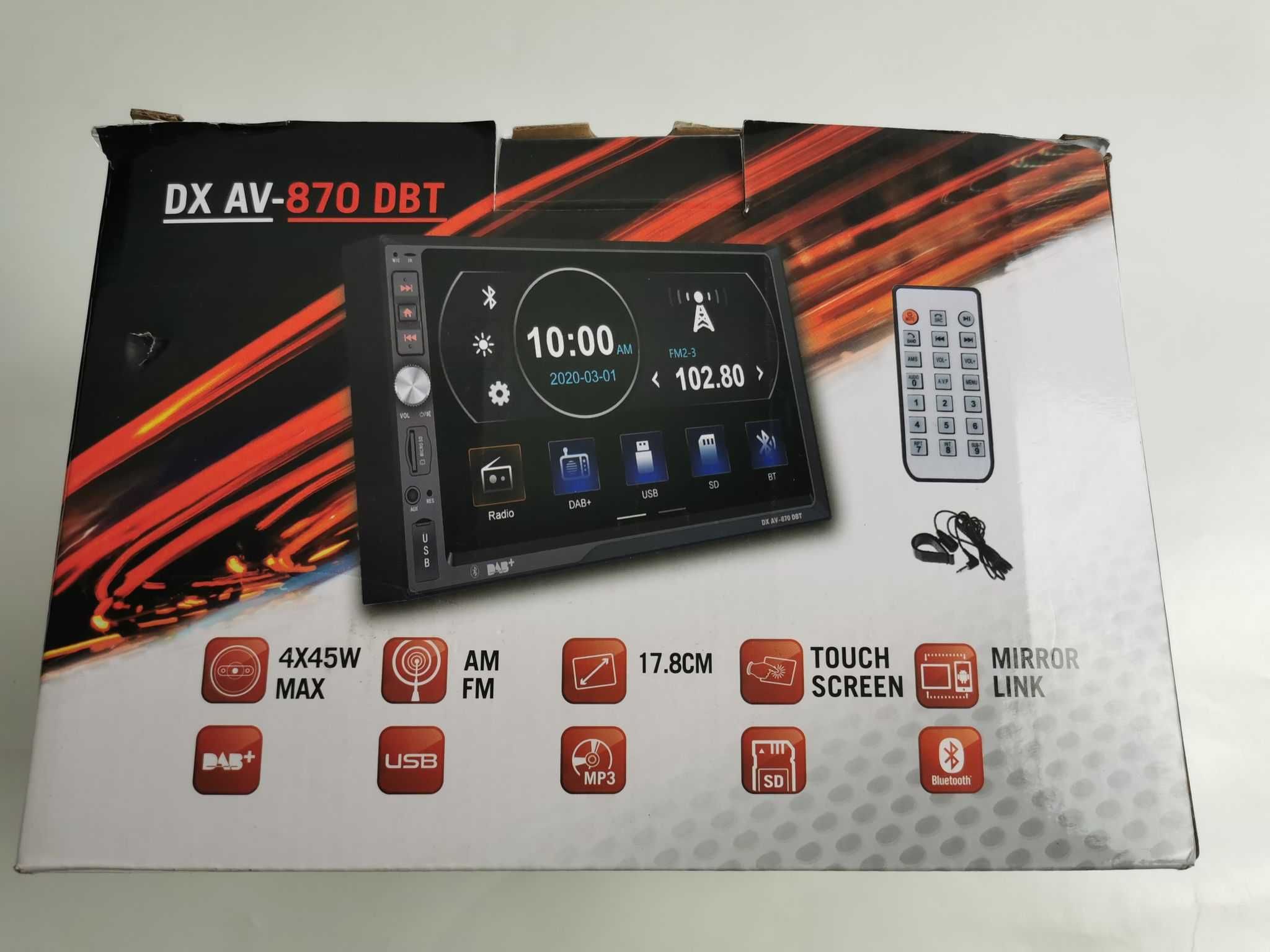 Radio Samochodowe DX-AV-870 DAB Bluetooth SD USB AM FM