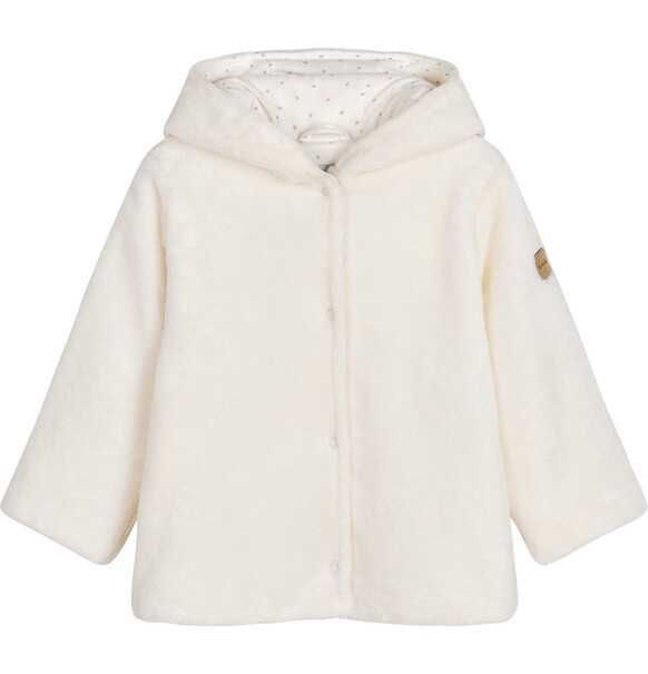 Kurtka, bluza, polar, miś z uszkami, kremowa Endo