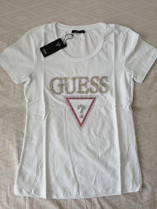 NOWA damska koszulka Guess t-shirt gg bluzka biała XL 42