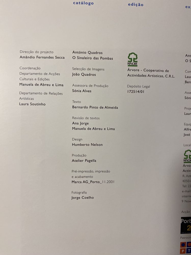Catalogo Antonio Quadros 2001 (26 paginas)