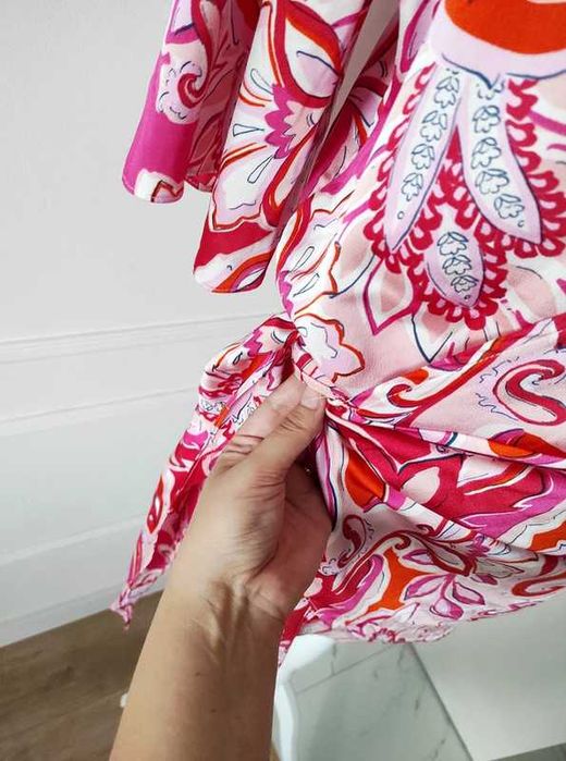 Sukienka mini kopertowa ala kimono Zara M/L | classy elegance glam