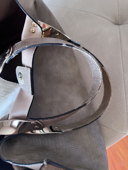 Mala Zara Bege Efeito Crocodilo