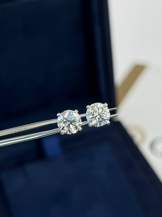 Сережки з діамантами 2.0ct  Біле золото 750 проба Діаманти: