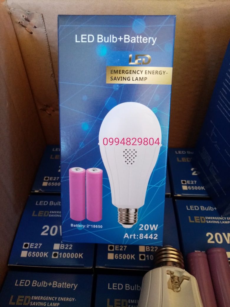 Лампочка с аккумулятором 18650-2шт лампа светильник аварийный 8442 Led