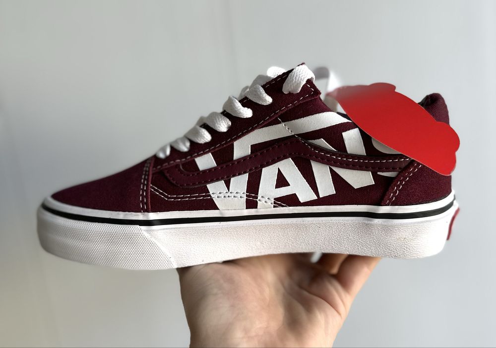 Кеди vans old school в кольорі vine red, бардові, розмір 36-41