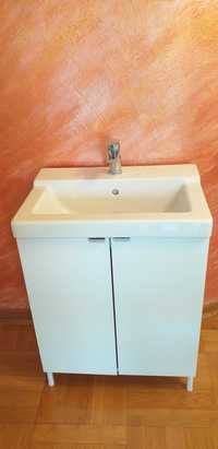 Okazja cudna stojąca szafka łazienkowa z umywalką oraz baterią