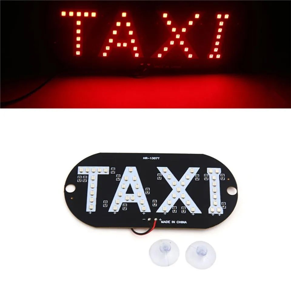 Табличка Такси LED "TAXI" зеленый ,красный белый синий на присосках