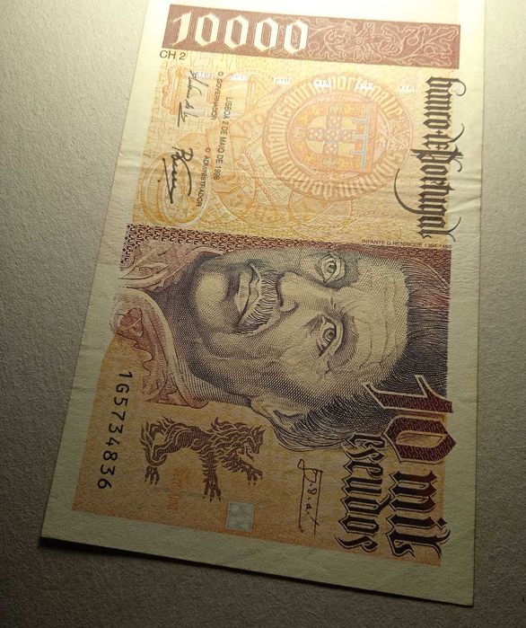 Nota 10 mil escudos 1996 Infante D. Henrique - Envio Gratis